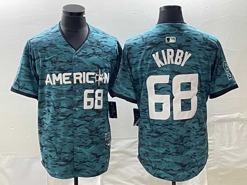 Mens Seattle Mariners #68 Adolis Garcia Number Teal 2023 All Star Stitched Baseball Jersey->seattle mariners->MLB Jersey